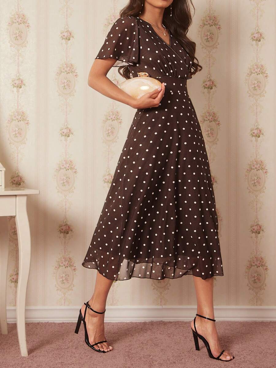 Amorya | V-Neck Flared Midi Dress