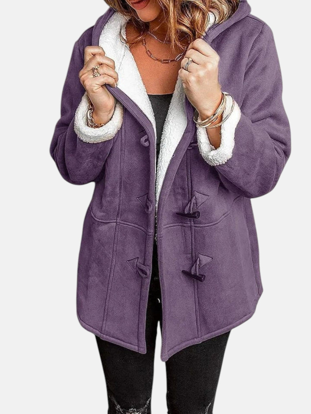 Salma™ | Cozy Fleece-Lined Toggle-Front Duffle Coat
