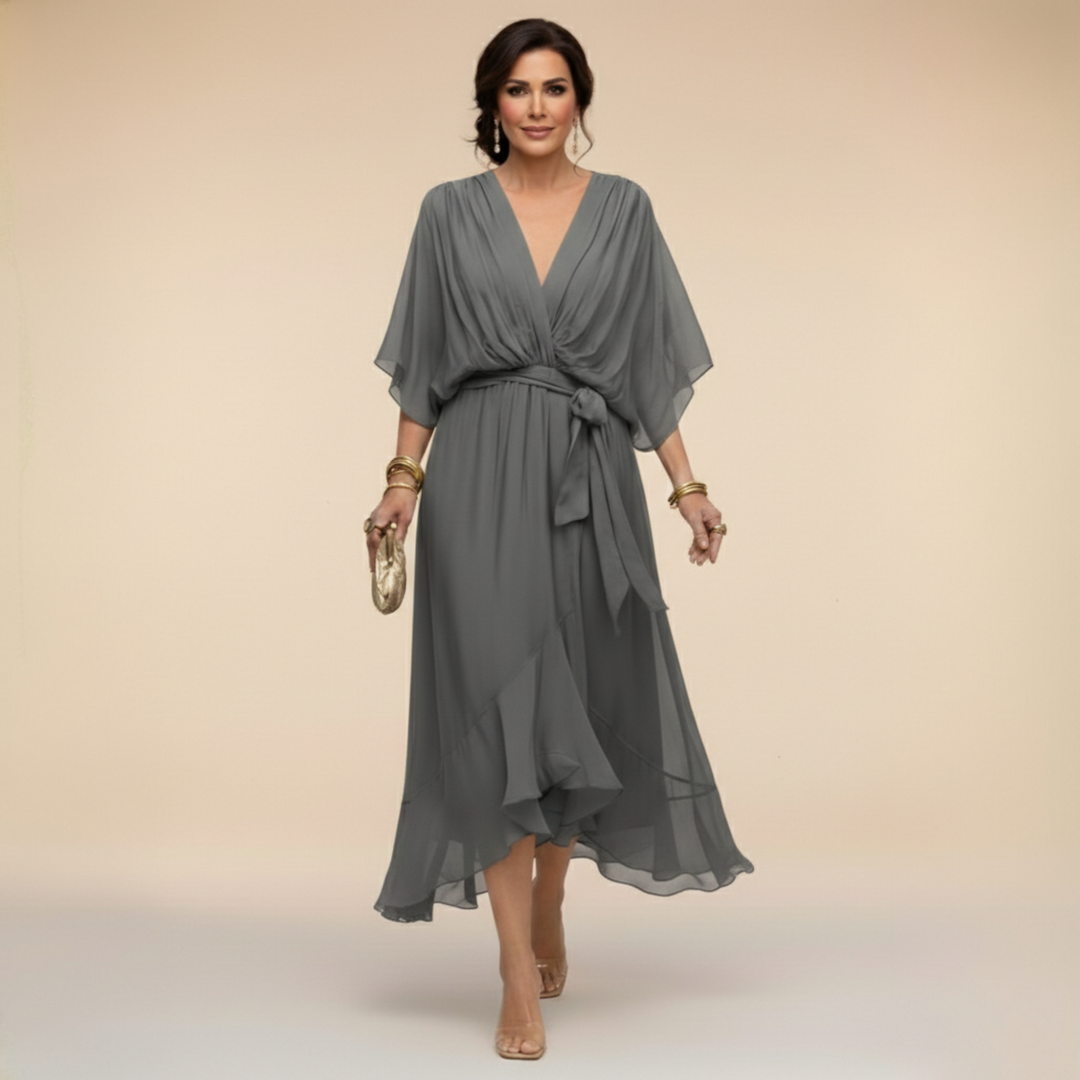 Bernadette | Flowing V-Neck Silhouette Dress