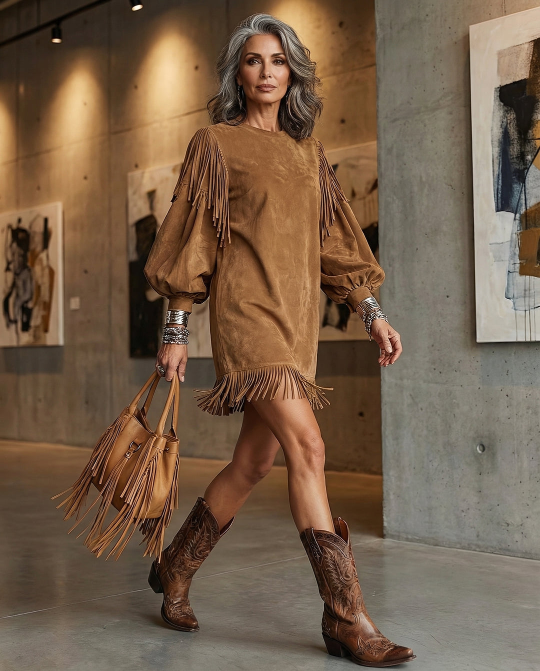 Vintage Sleeve Mini Dress